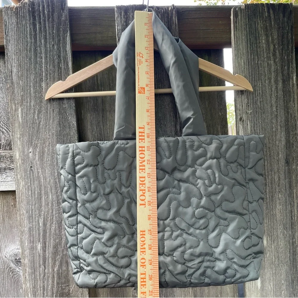 Wild Fable Puffy Quilted Tote Bag Green